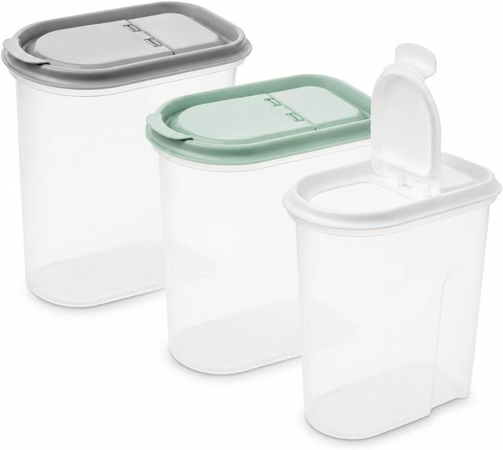 3er set,Schüttdosen 2 Liter, transparent mit Klappdeckeln Produktbild 