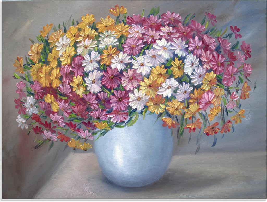 ARTland Glasbild Bunte Blumen Größe: 80x60 cm