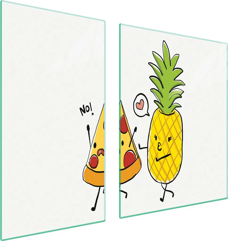 Piastre copri fornello 2 pezzi 90x52 ceramica copri piano cottura vetro tagliere cuore cibo