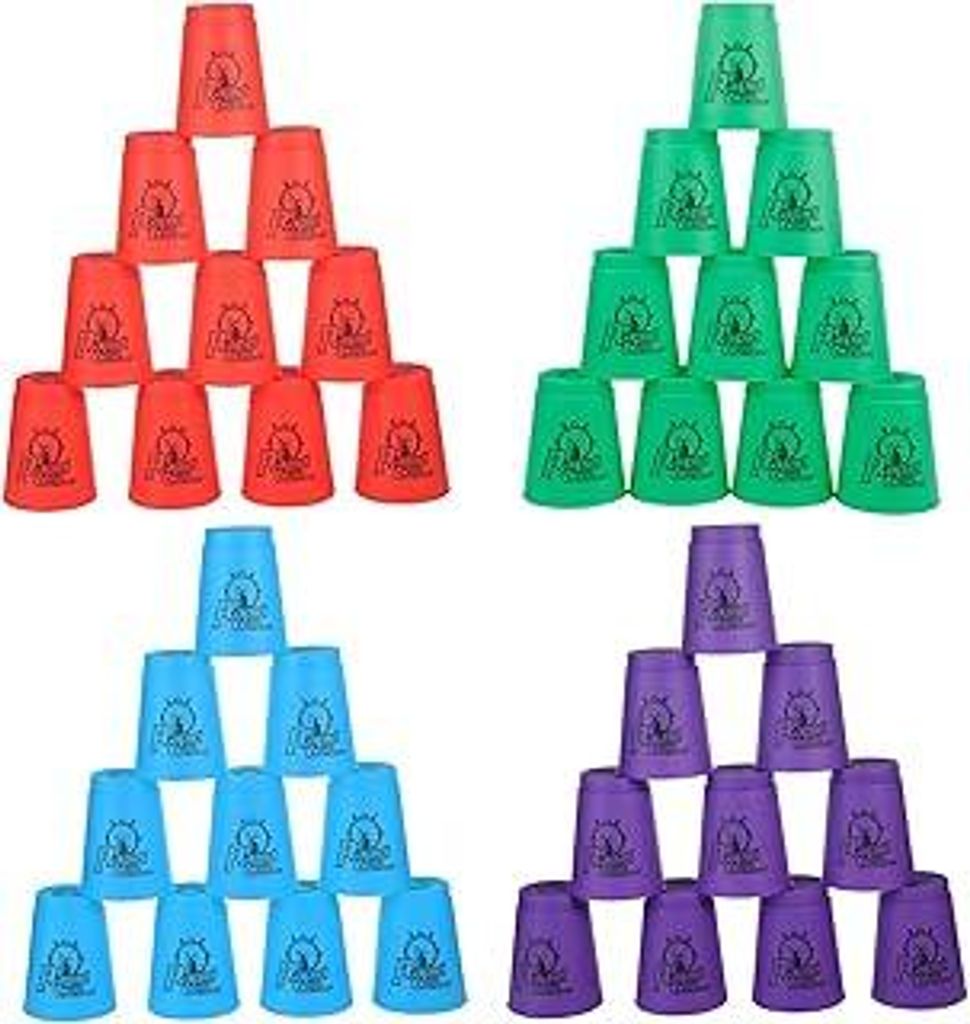 yeesport 48-Teilige Sport-Stapelbecher, Sport gkeitstrainingsspiel für Kinder und Erwachsene, rasanter Spaß-Herausforderungswettbewerb, Reise-Par...