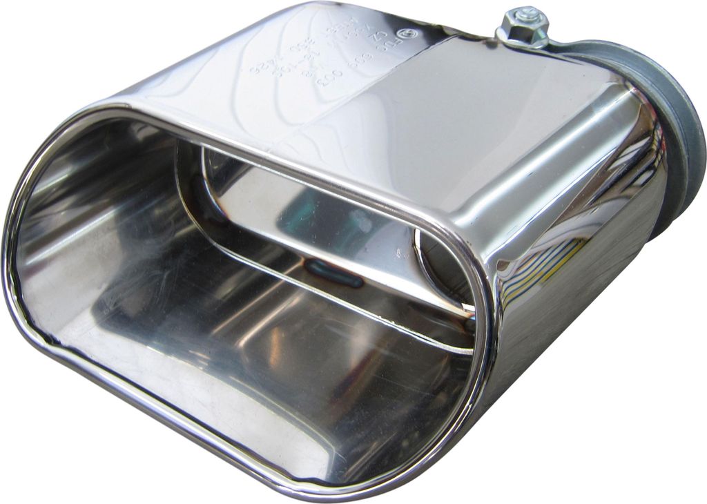 1x Premium Edelstahl Endrohr Oval Original Qualität Einlass Produktbild 