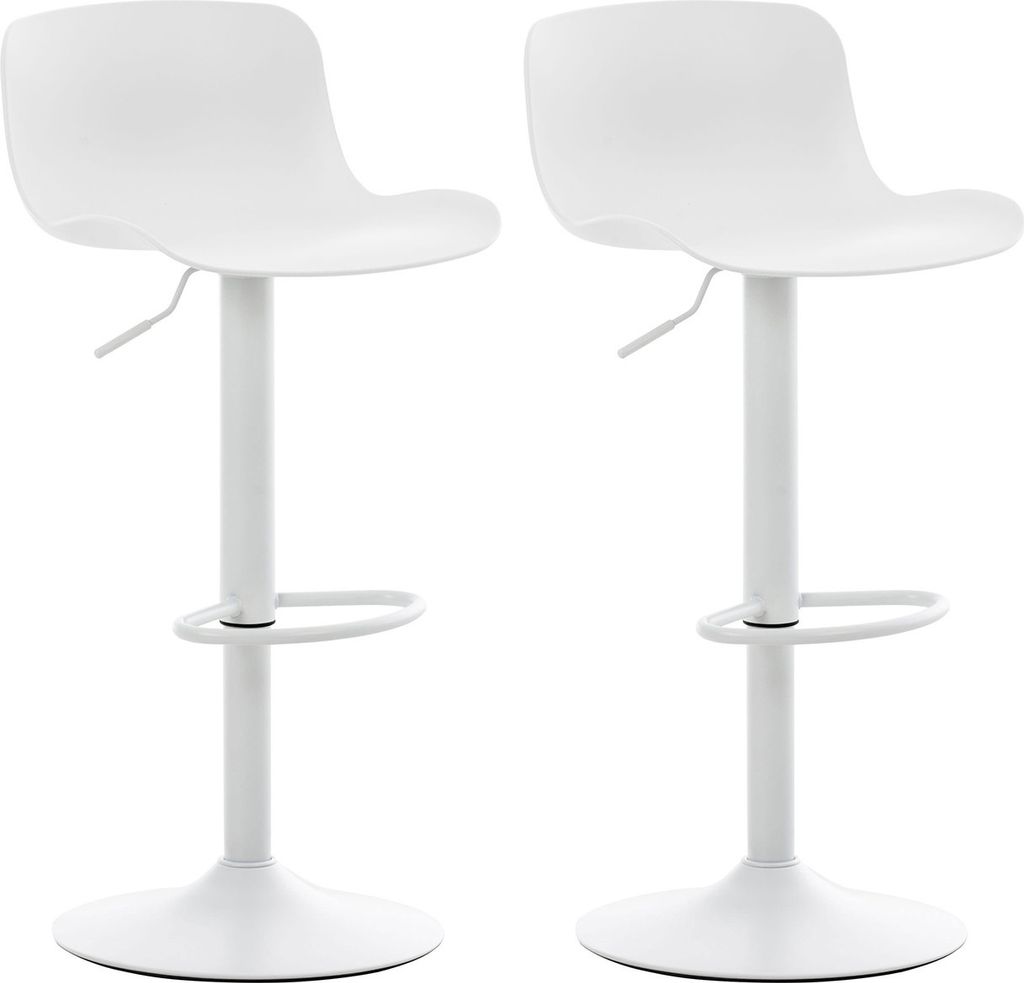 CLP 2er Set Barhocker Almada drehbar und höhenverstellbar. weiß