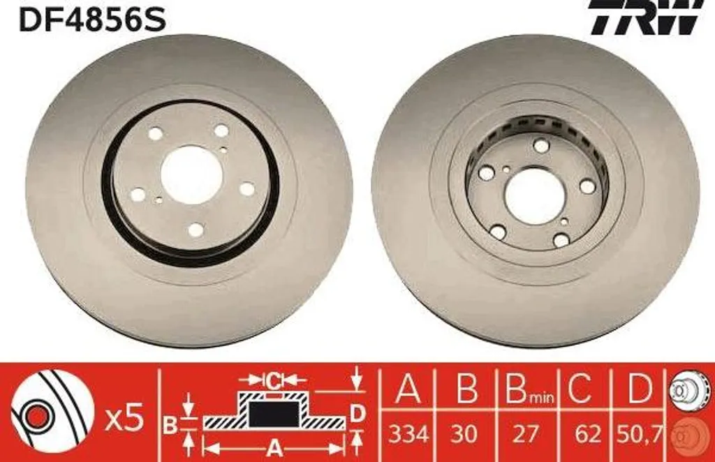 Disque de frein ventilé TRW haute performance pour modèles GS et RC