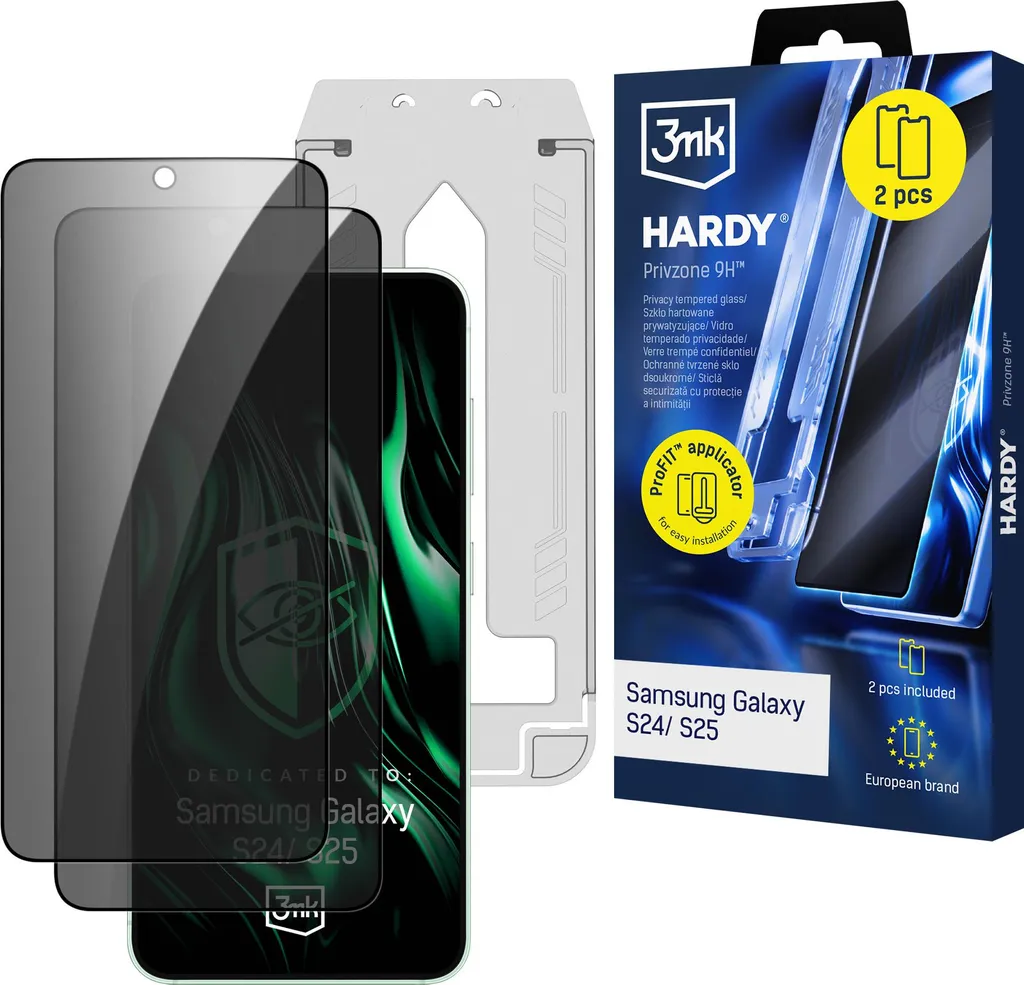 2 Verres Trempés 3mk Privzone 9H pour Samsung Galaxy S24 et S25