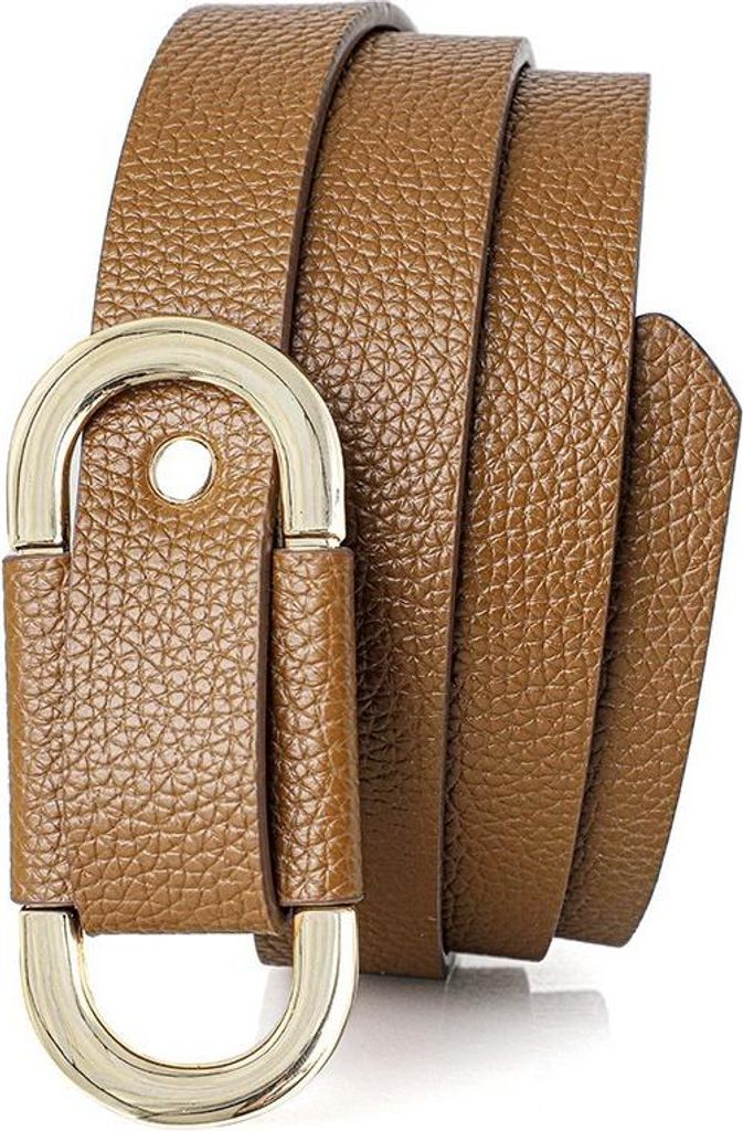 INF Verstellbarer Damen Kunstledergürtel ohne Schnalle für Kleider Khaki