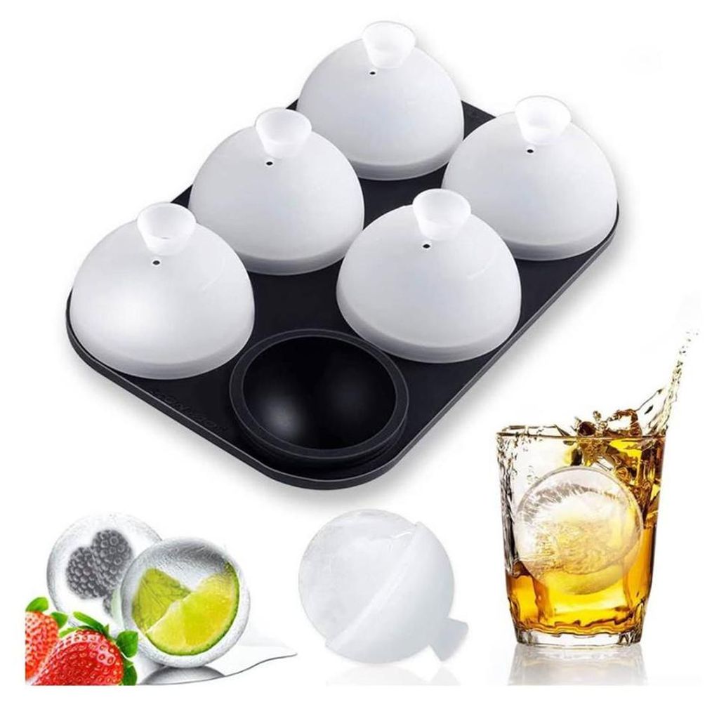 Eiswürfelform Kugel Silikon, 5cm, Faltbar, Auslaufsicher, Produktbild 