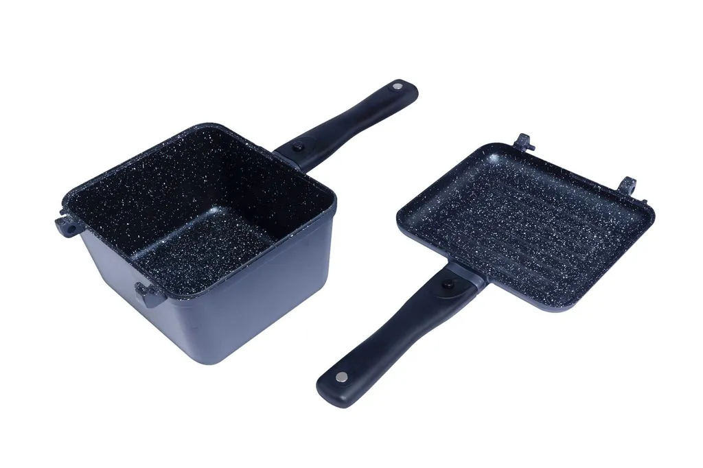 Poêle Ridge Monkey Connect Granite - Finissez-en avec les Aliments Collés