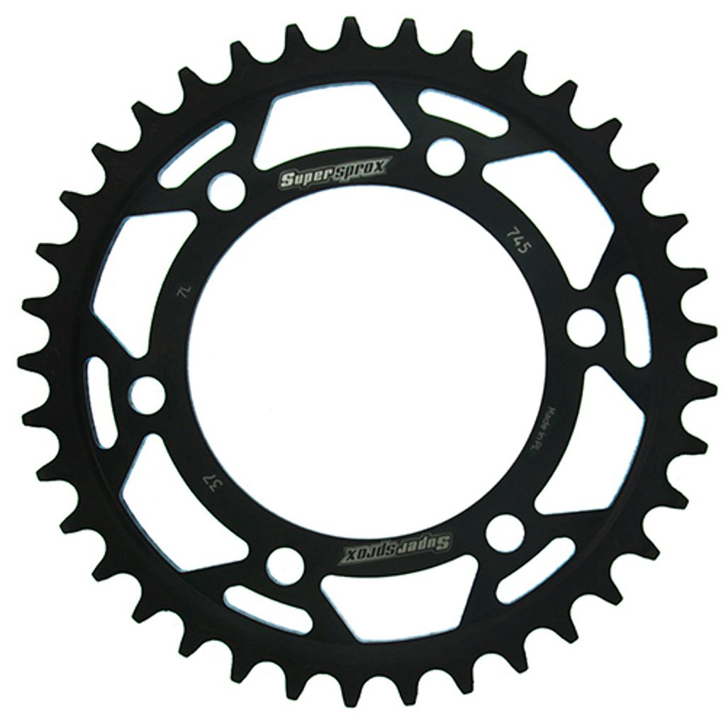Stahl-Kettenrad Supersprox 525 - 37Z (schwarz) RFE-745:37-BLK|ID 100,0 LK 124,0 6-Loch