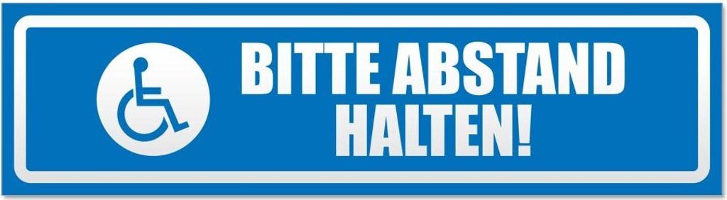 Bitte Abstand halten! Motiv 2 invertiert Magnetschild Schild magnetisch - 60cm Blau - Magnetfolie für Auto PKW Kfz