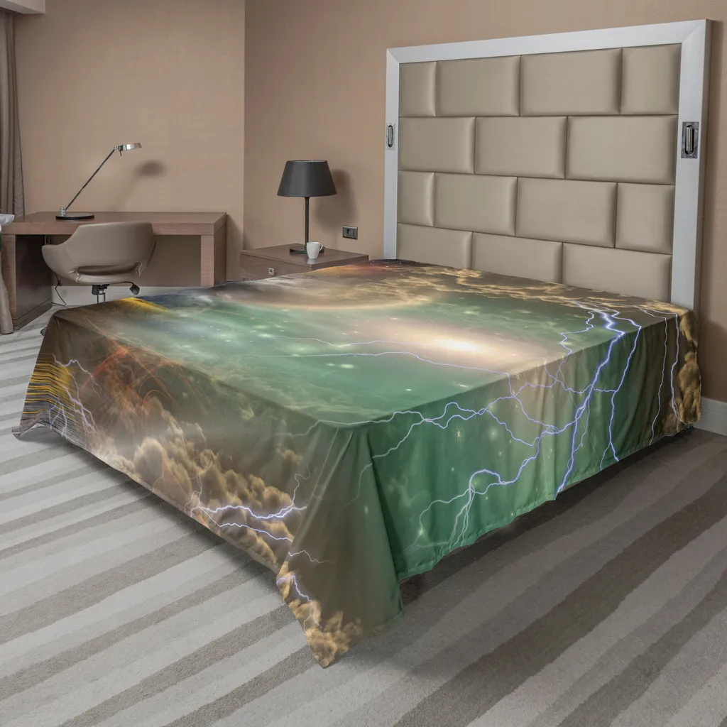 Drap de Lit ABAKUHAUS Motifs Célestes Aigle et Orage Multicolore 260x228