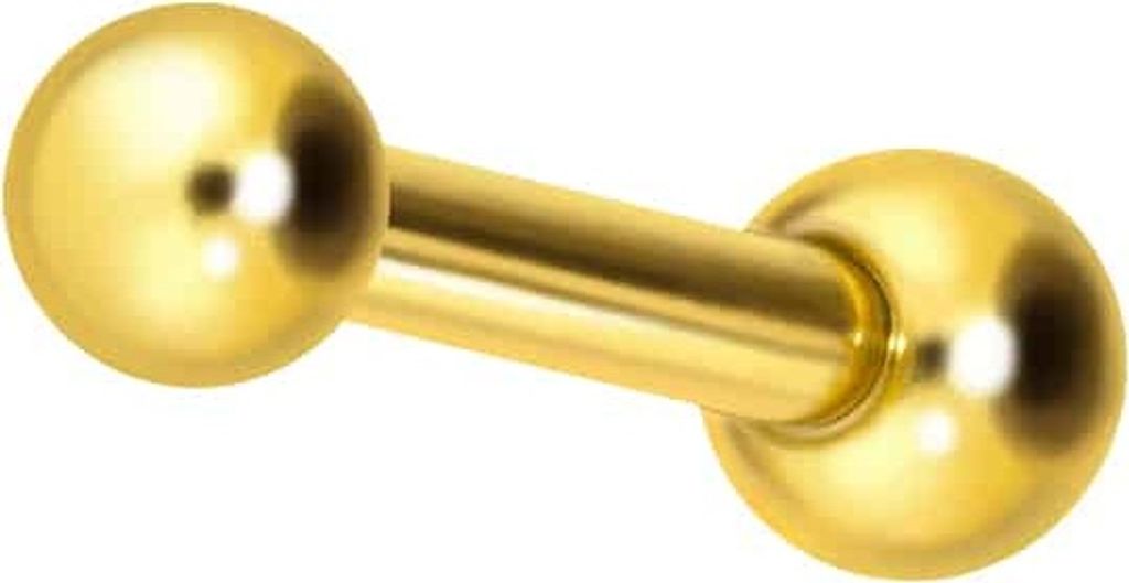 Ohrpiercing Titan Ohrpiercing mit Innengewinde KUGEL Gold Stablänge: 8mm | Kugelgröße: 2,5mm