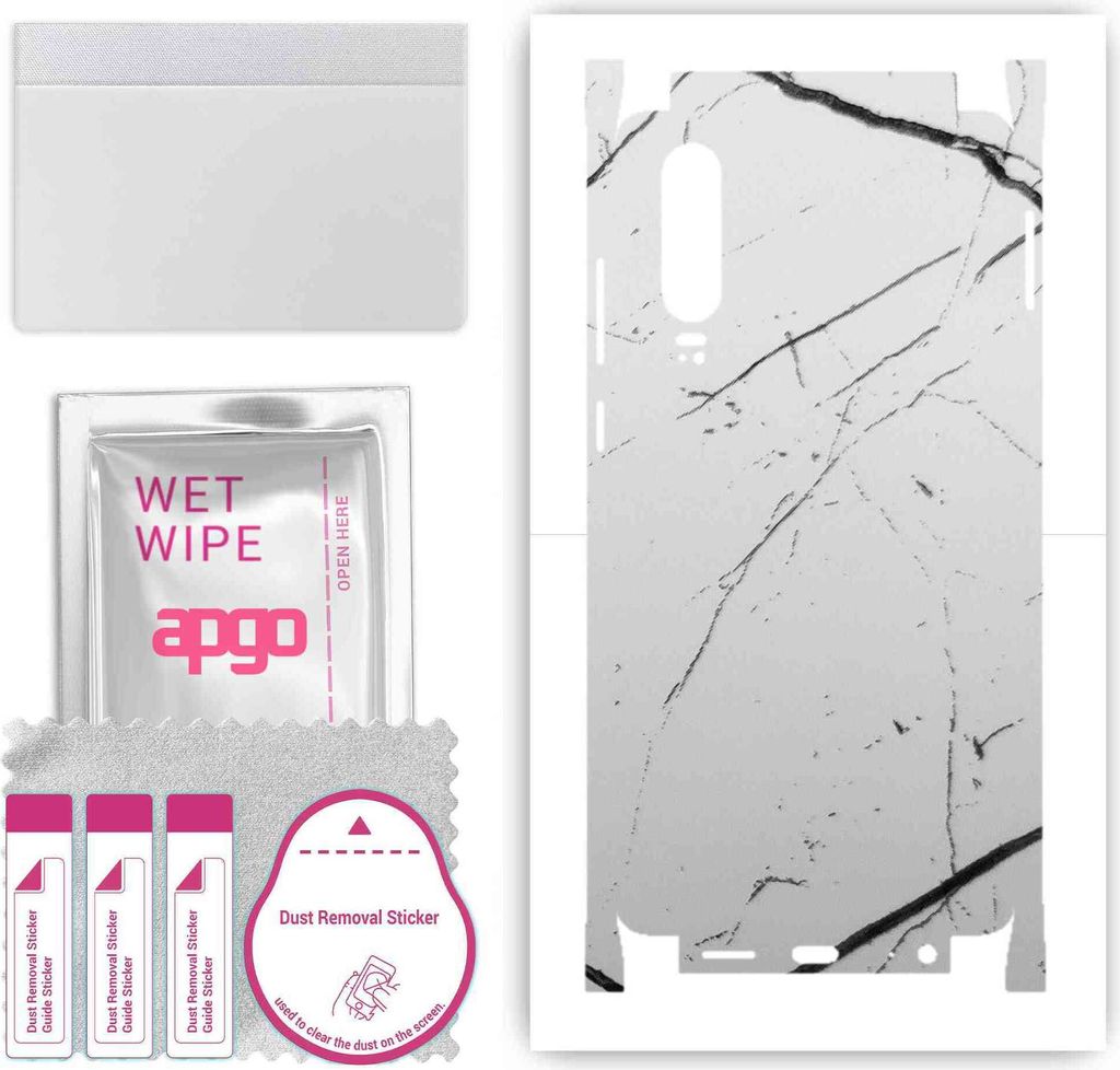 apgo Rückseite + Seiten Schutzfolie, Skin, kompatibel mit Huawei P30, Hinten Displayschutzfolie aus Vinylfolie, kratzfest, einfache Montage - Wei...