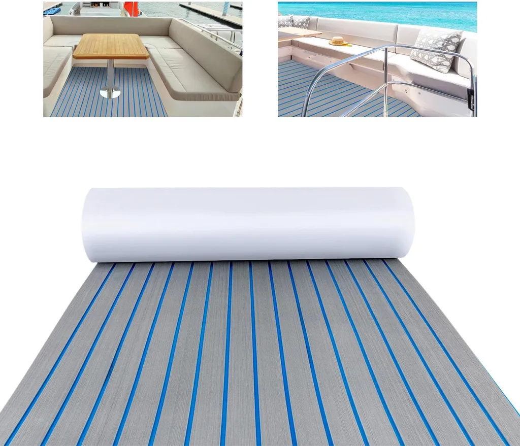 Revêtement pont bateau autocollant EVA gris bleu imperméable et anti-UV