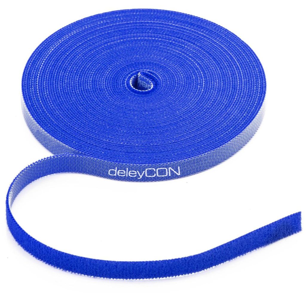 deleyCON 10m Klett Kabelbinder Klettbandrolle 10mm Produktbild 