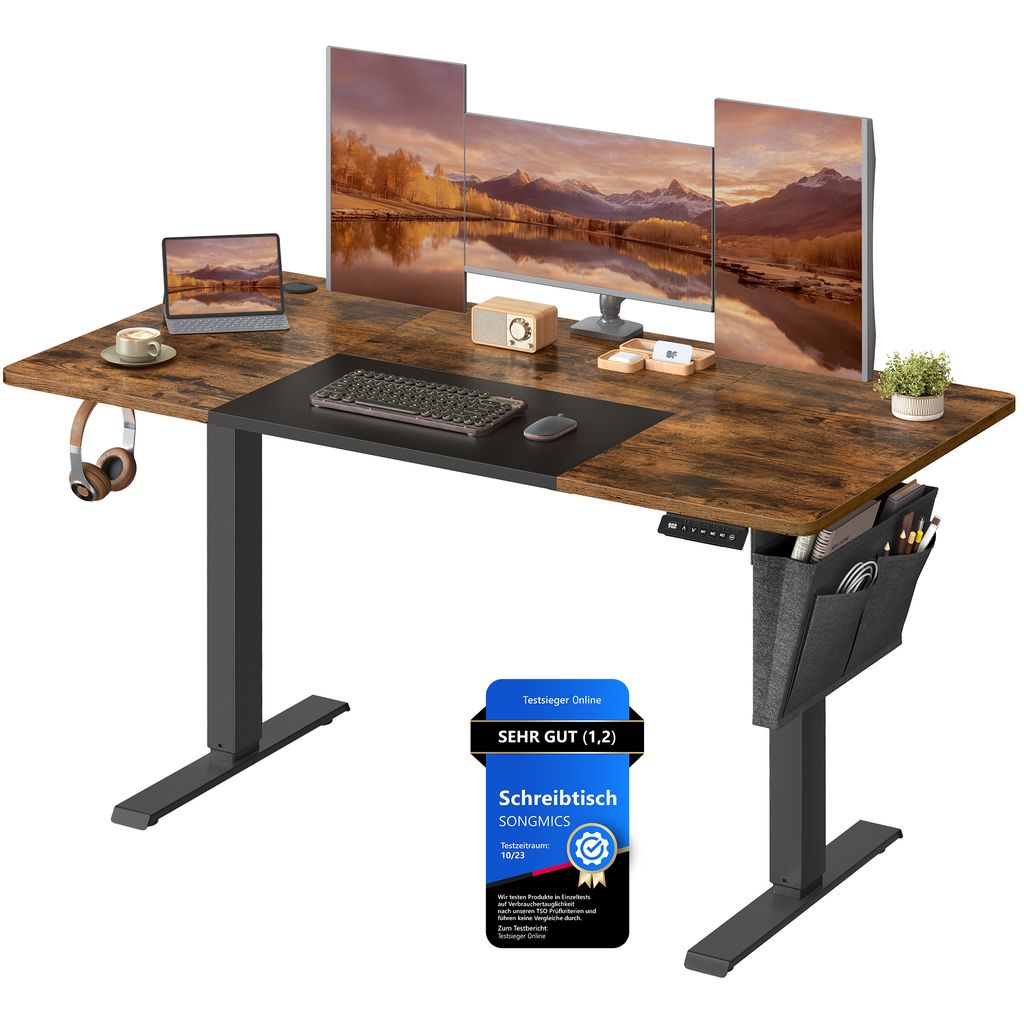 SONGMICS Höhenverstellbarer Schreibtisch elektrisch 140cm Produktbild 