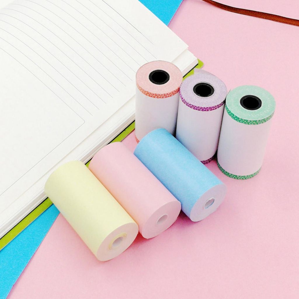 Druckerpapier Rolle farbiges Thermopapier für Registrierkassen, 6 Stück, 57x30, Büro Taschenrechner