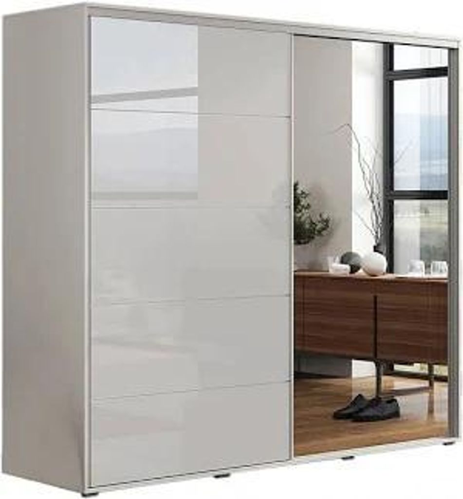 A11 Kleiderschrank mit Schiebetür aus Glas mit Spiegel - Produktbild 