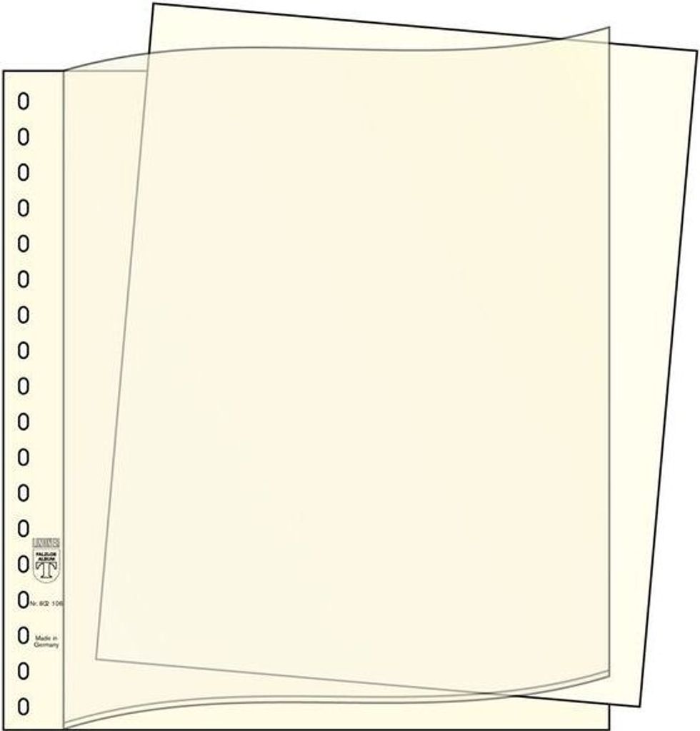 Lindner 802011 Beschriftungsblätter, Format 296 x 242 mm, weiß, 100er-Pack