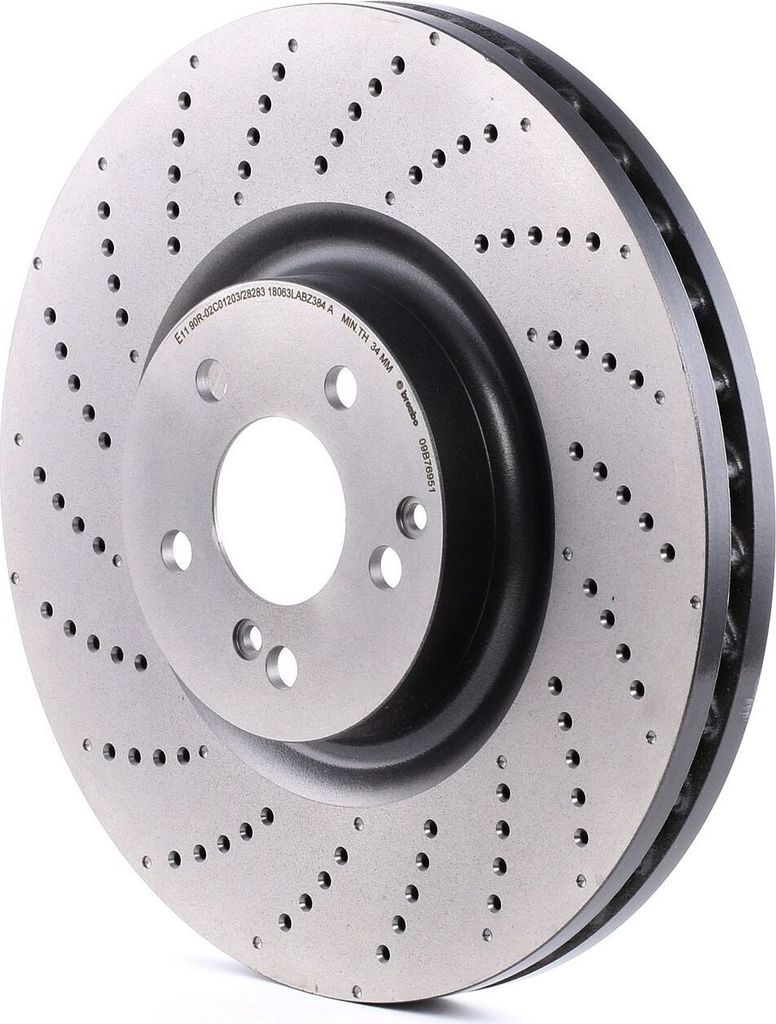 2x BREMBO Bremsscheibe 09.B769.51 für BRABUS 60S (W221) 65mm 360mm