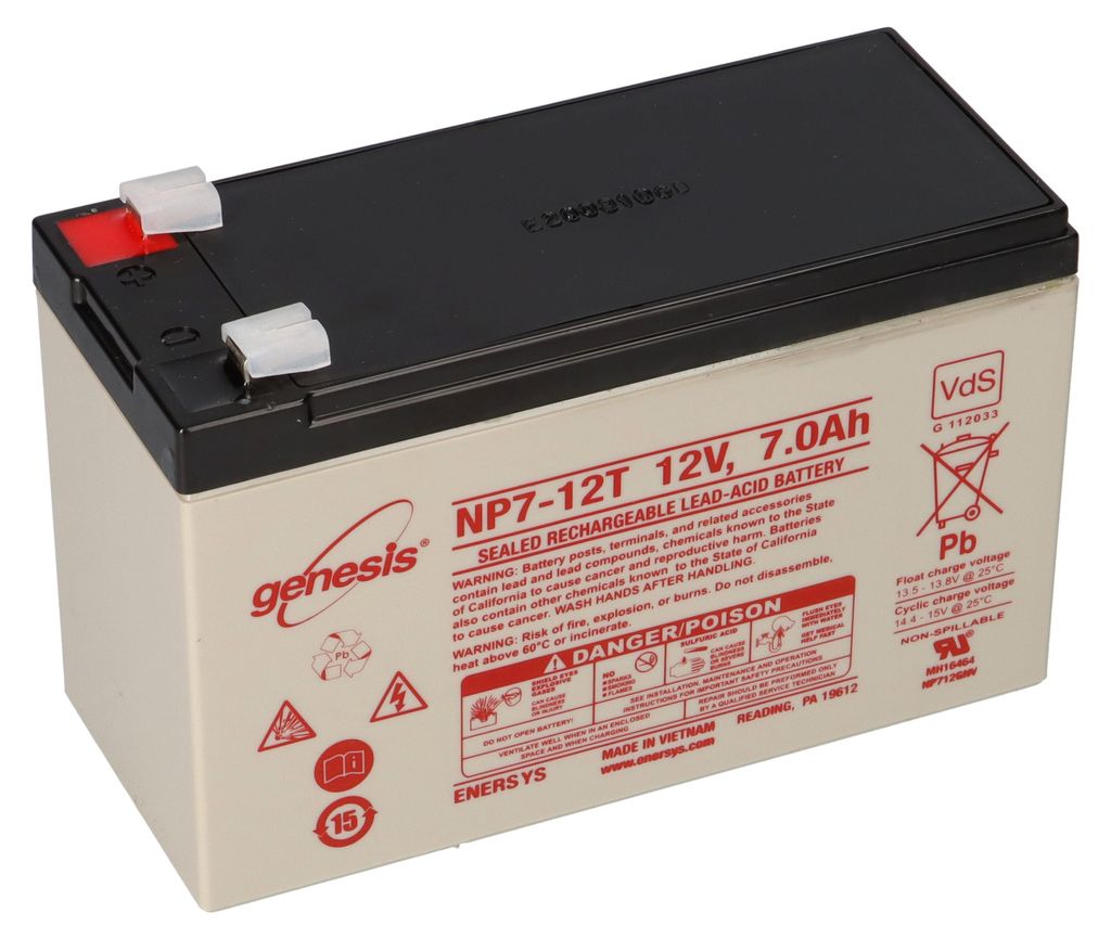 Batteria al piombo Genesis NP7-12T 12V 7Ah Faston 6,3mm AGM Immagine del prodotto 
