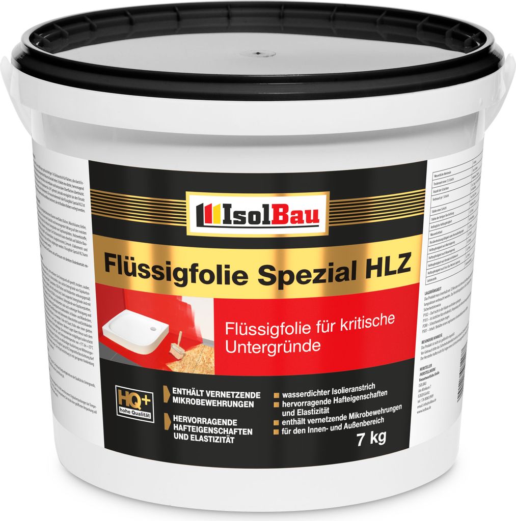 Flüssigfolie HLZ 7kg - Dichtfolie für kritische Untergründe - Wasserdichte Abdichtung für innen & Außenbereich - für Wand & Boden - Balkonabd...