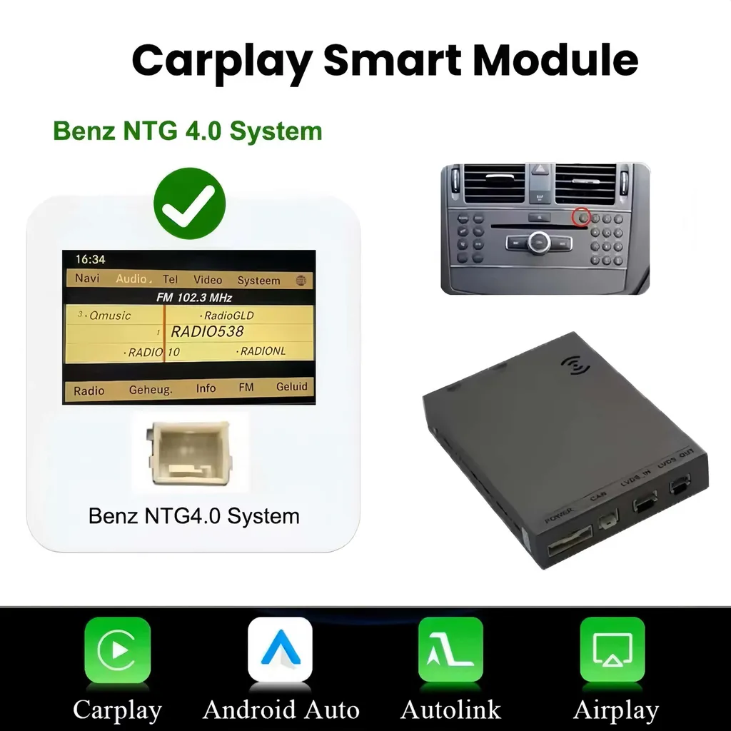 Décodeur CarPlay et Android Auto sans fil pour Mercedes Benz NTG 4.0 - 2