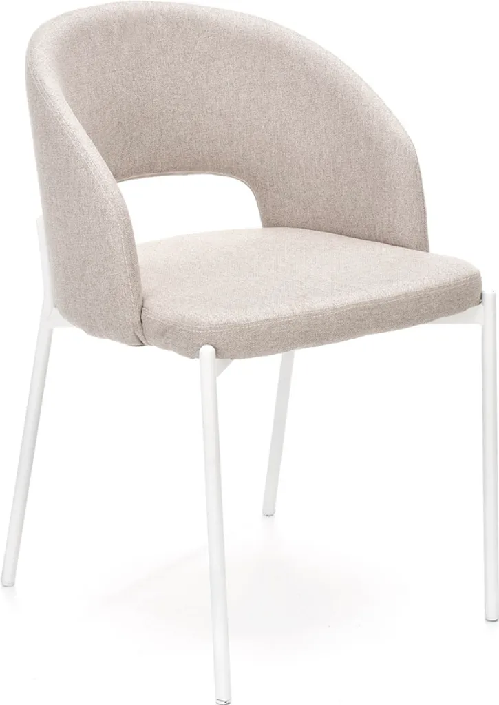 Chaise K-486 tapissée, Design ergonomique pour salle à manger moderne, Gris
