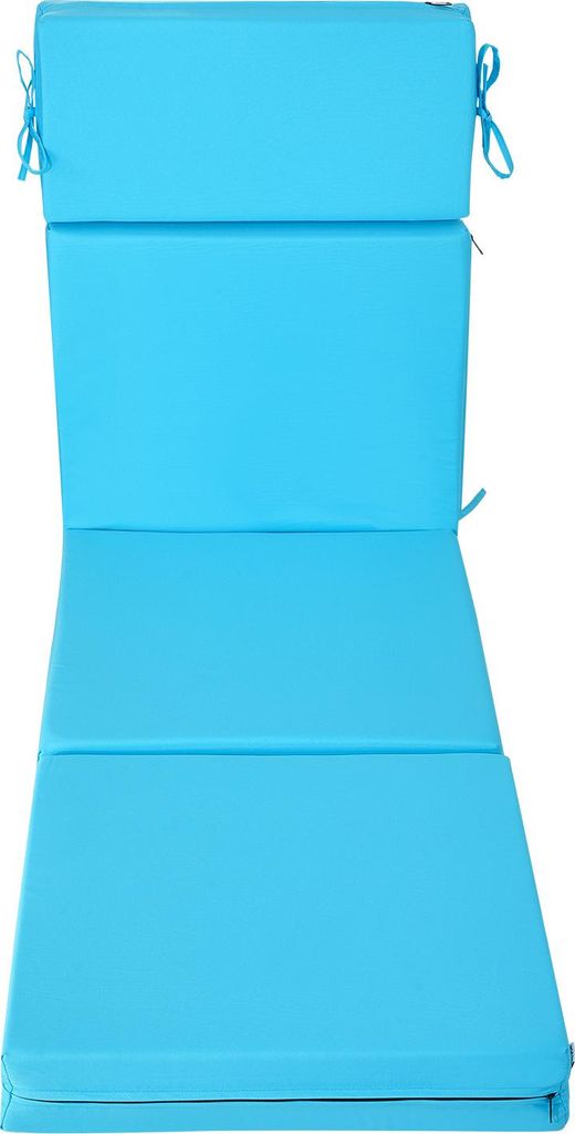 SucceBuy Deckchair Auflagen, 1830x533x98 mm, Outdoor-Liegenauflagen, wasserabweisend & farbbeständig, Sonnenliegen-Kissen mit Befestigungsbändern...