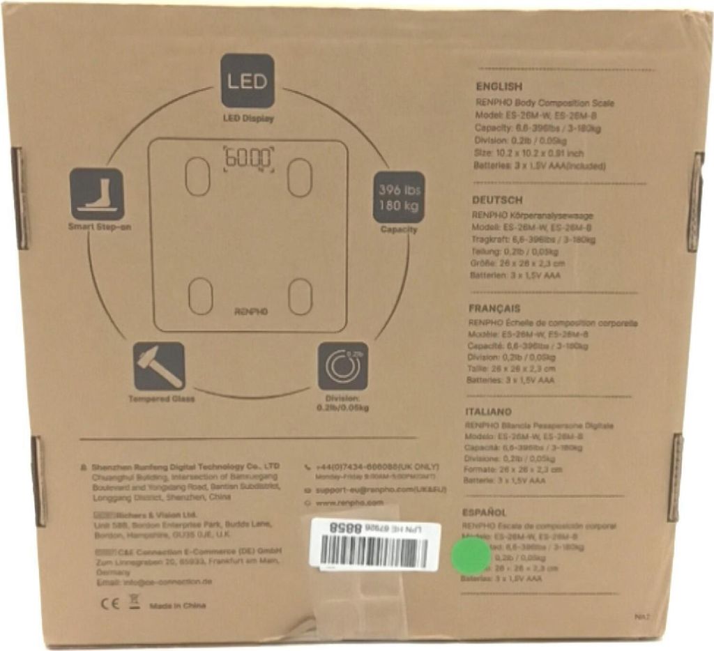 RENPHO Körperfettwaage Bluetooth Personenwaage Digital mit Produktbild 2