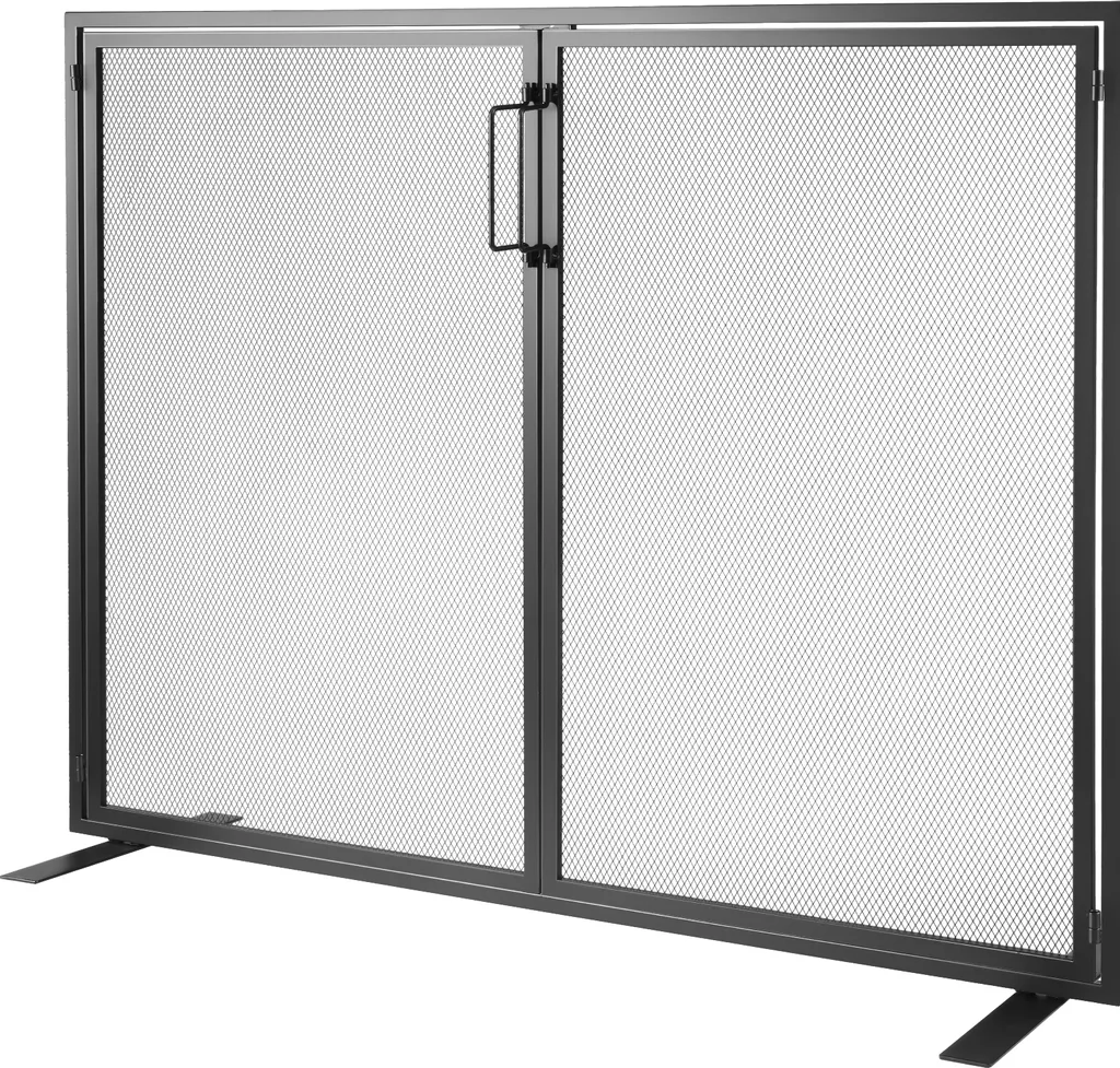 Grille de Protection Cheminée pour Salon 99x78 cm avec Porte Pratique