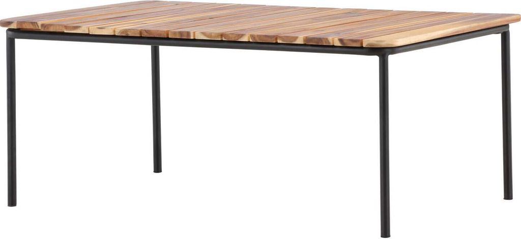 FURNLUX Outdoor Couchtisch Penh Akazie Und Schwarz 65cm / Hauptfarbe: Braun / Abmessungen: 65 x 100 x 40 cm