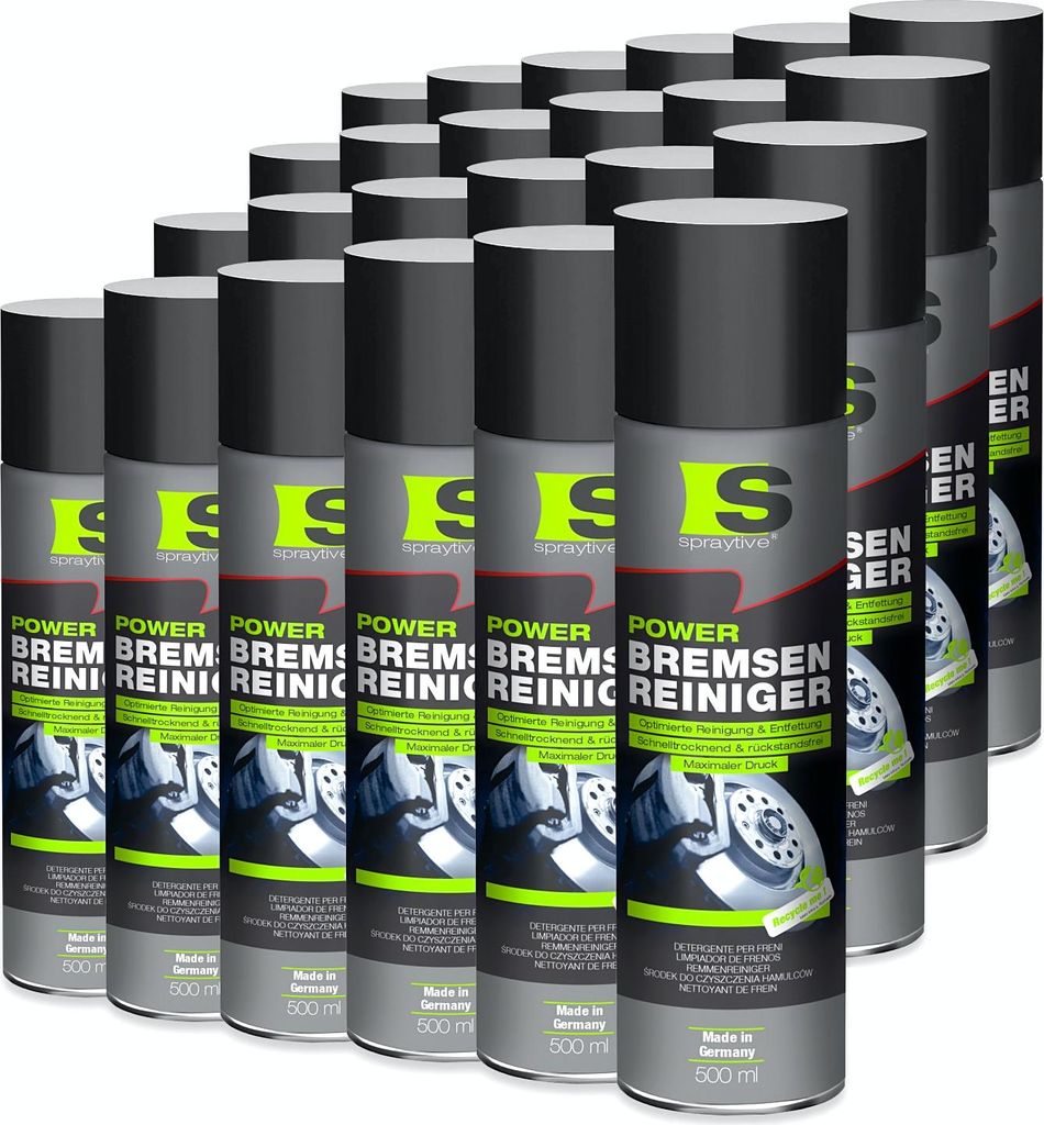 Spraytive 24x 500 ml Power Bremsenreiniger Spray – Industriereiniger gegen Schmutz, Öl, Fett