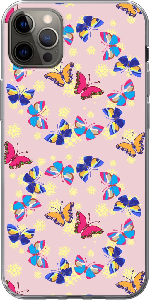 MuchoWow Handyhülle Schutzhülle Hülle für Telefoonhoesje iPhone 13 Pro Max Mädchen - Schmetterling - Insekten - Muster - Mädchen - Kinder -...