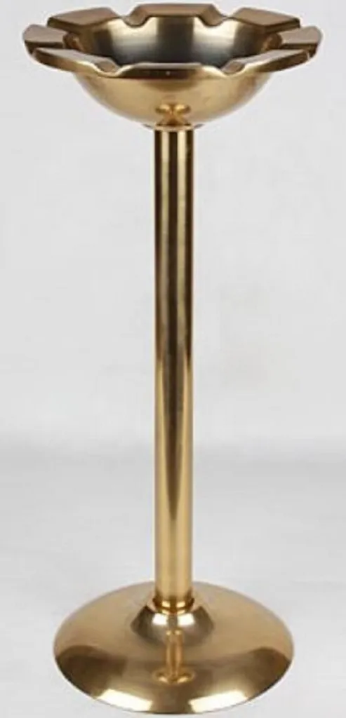 Cendrier stable en aluminium laiton antique Ø 26 cm : fini les cendres