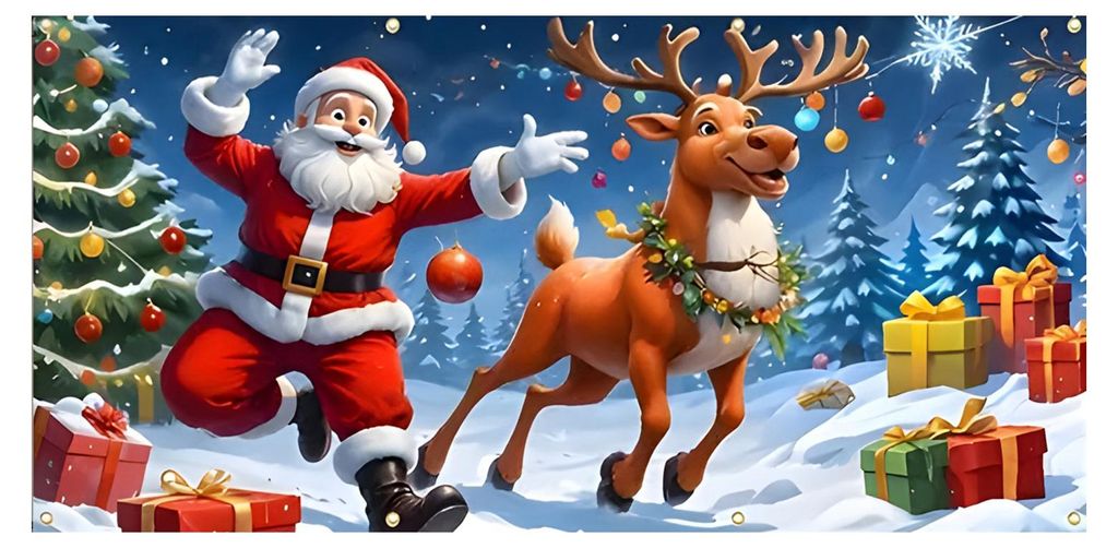 Weihnachtlicher Hintergrundstoff 480 x 210 cm, große Kulisse für festliche Feiern, Wanddekoration, einfache Installation, Foto-Requisite G