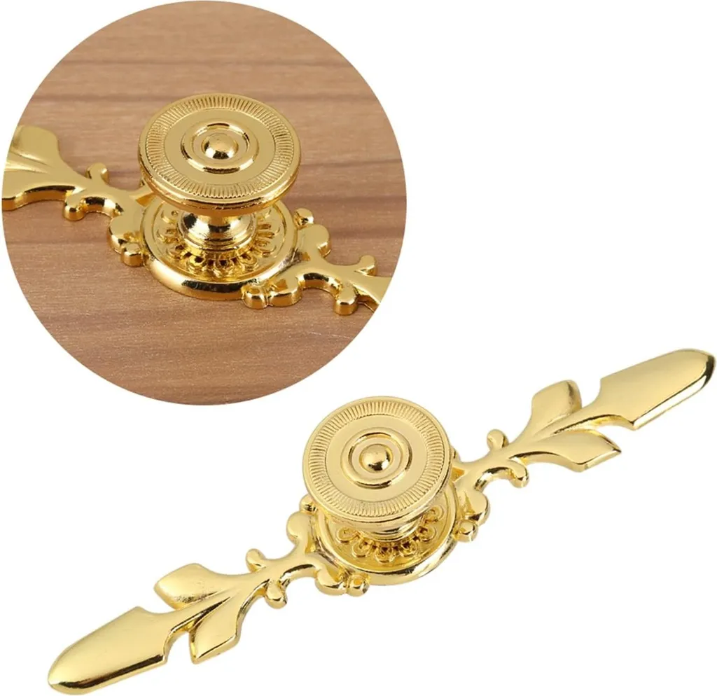 Poignée de tiroir Push Pull en zinc Or - Accessoire de meuble chic x4