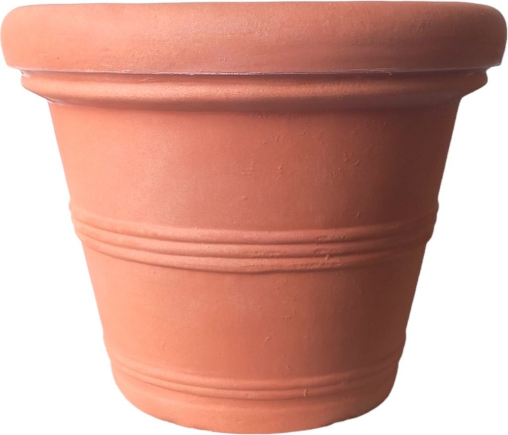 Garden Italia Blumentopf Bell Double Edge ICL Dn. 69 cm, Höhe 56 cm, aus Kunstharz, Farbe Impruneta, hergestellt in Italien, frostbeständig, sto...