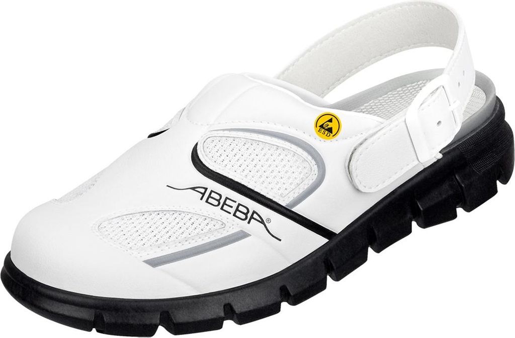 Abeba ESD-Berufsschuhe Dynamic OB Clog weiß/schwarz CE ESD SRC