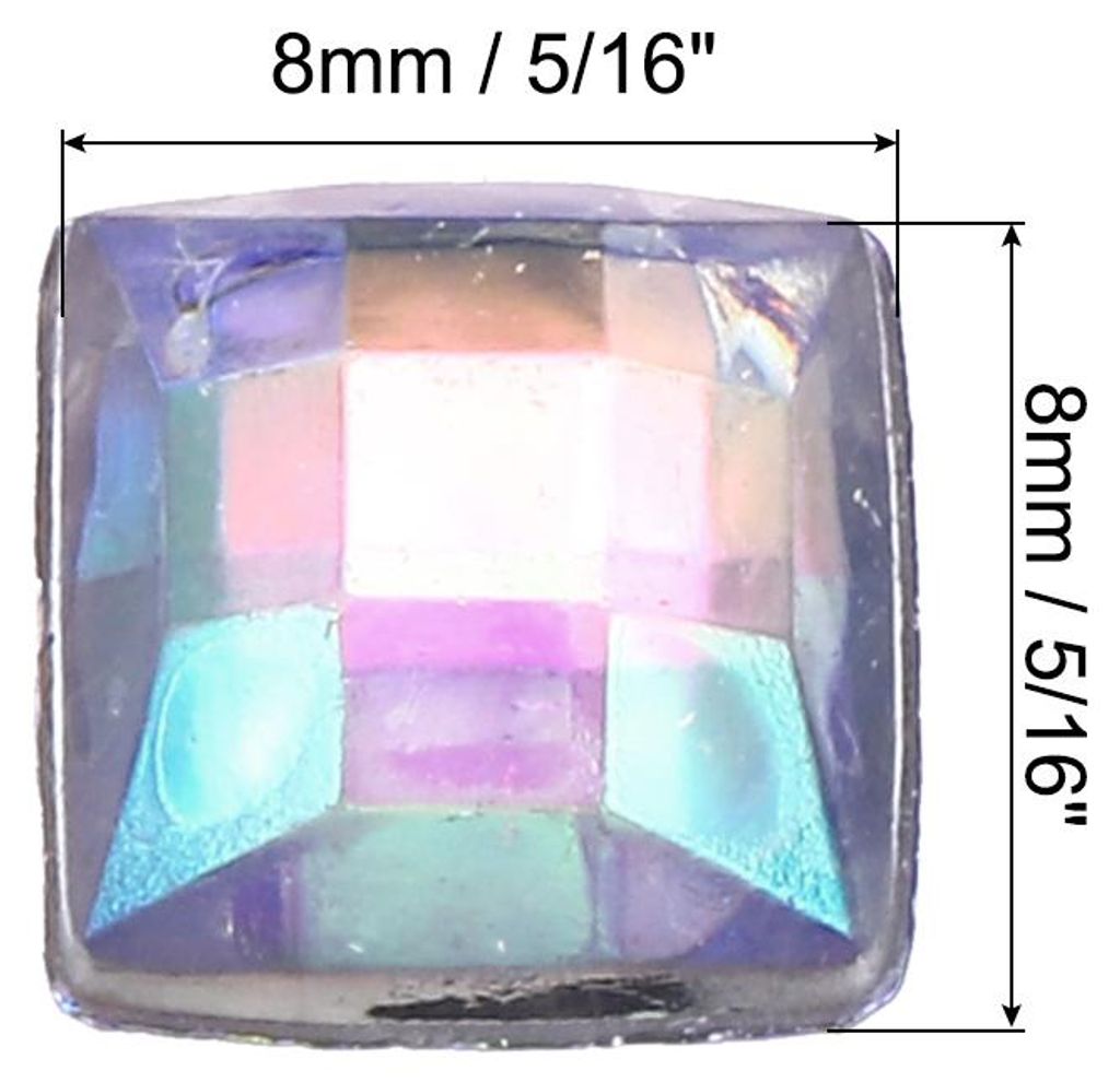 100 Stš¹ck Acryl Flachrš¹cksteine 8mm Quadratisch Kš¹nstliche Edelsteine Glitzersteine fš¹r Basteln Gesichtsbemalung Kostš¹mschmuckherste...