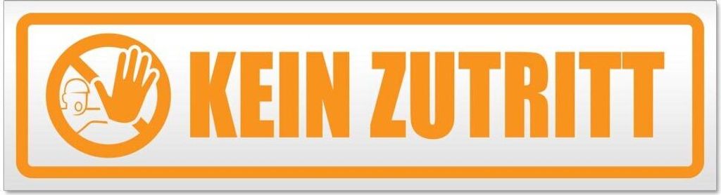 Kiwistar Kein Zutritt Piktogramm Magnetschild Schild magnetisch - 20cm Orange - Magnetfolie für Auto PKW Kfz