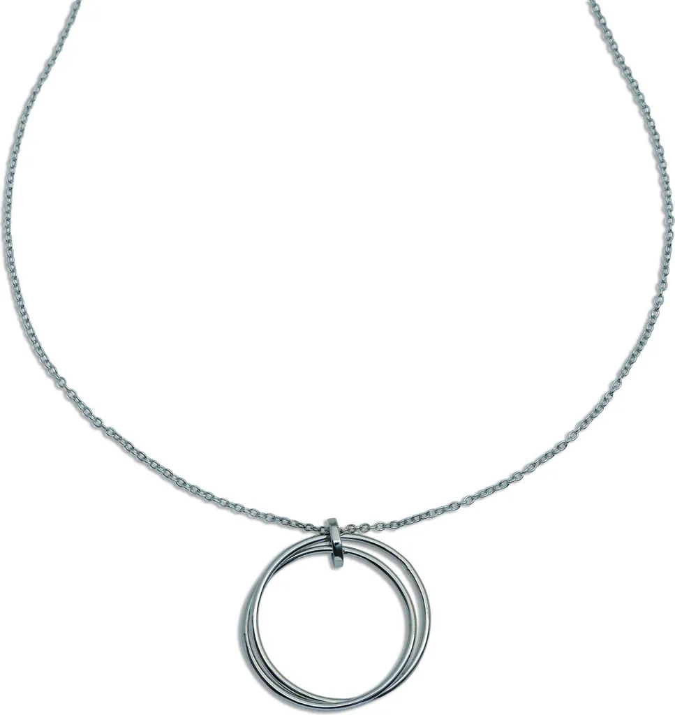 Collier rhodié anti-ternissement en argent véritable et zirconium fin