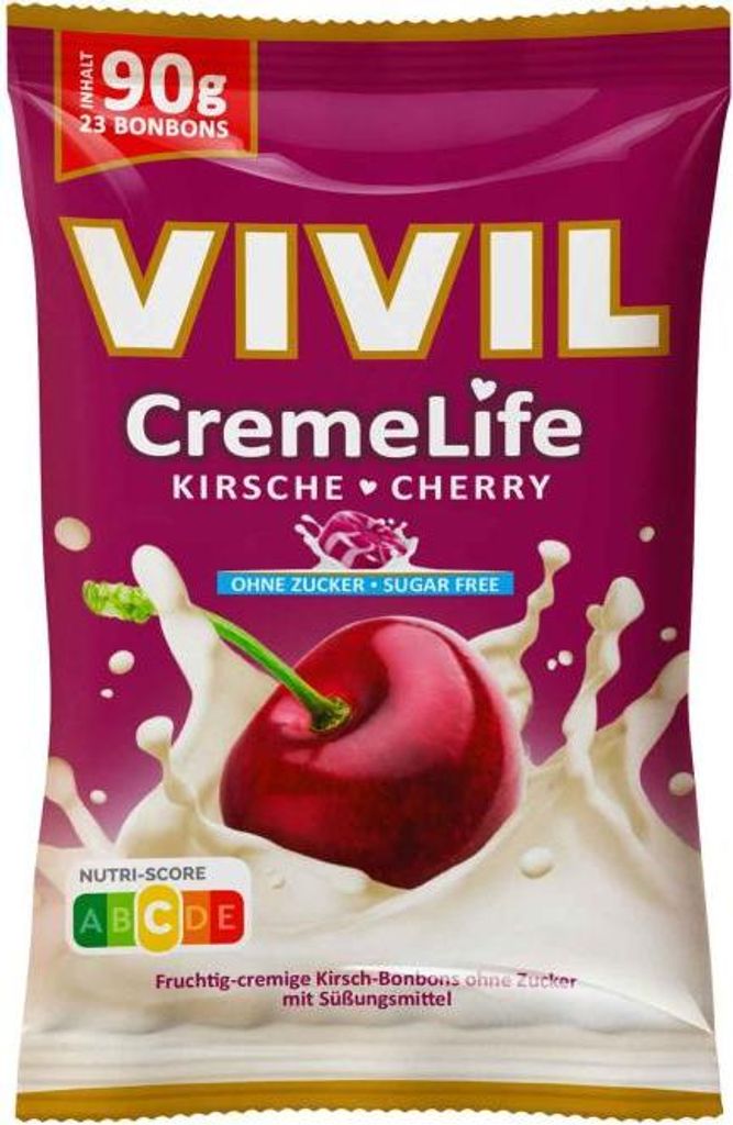 Vivil CremeLife Kirsche ohne Zucker 90g Produktbild 