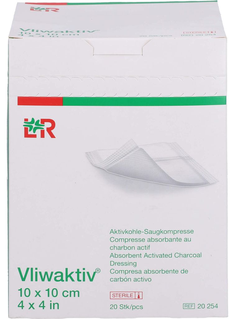 Opatrunek na ranę z węglem aktywnym Vliwaktiv, 20 szt Zdjęcie produktu 