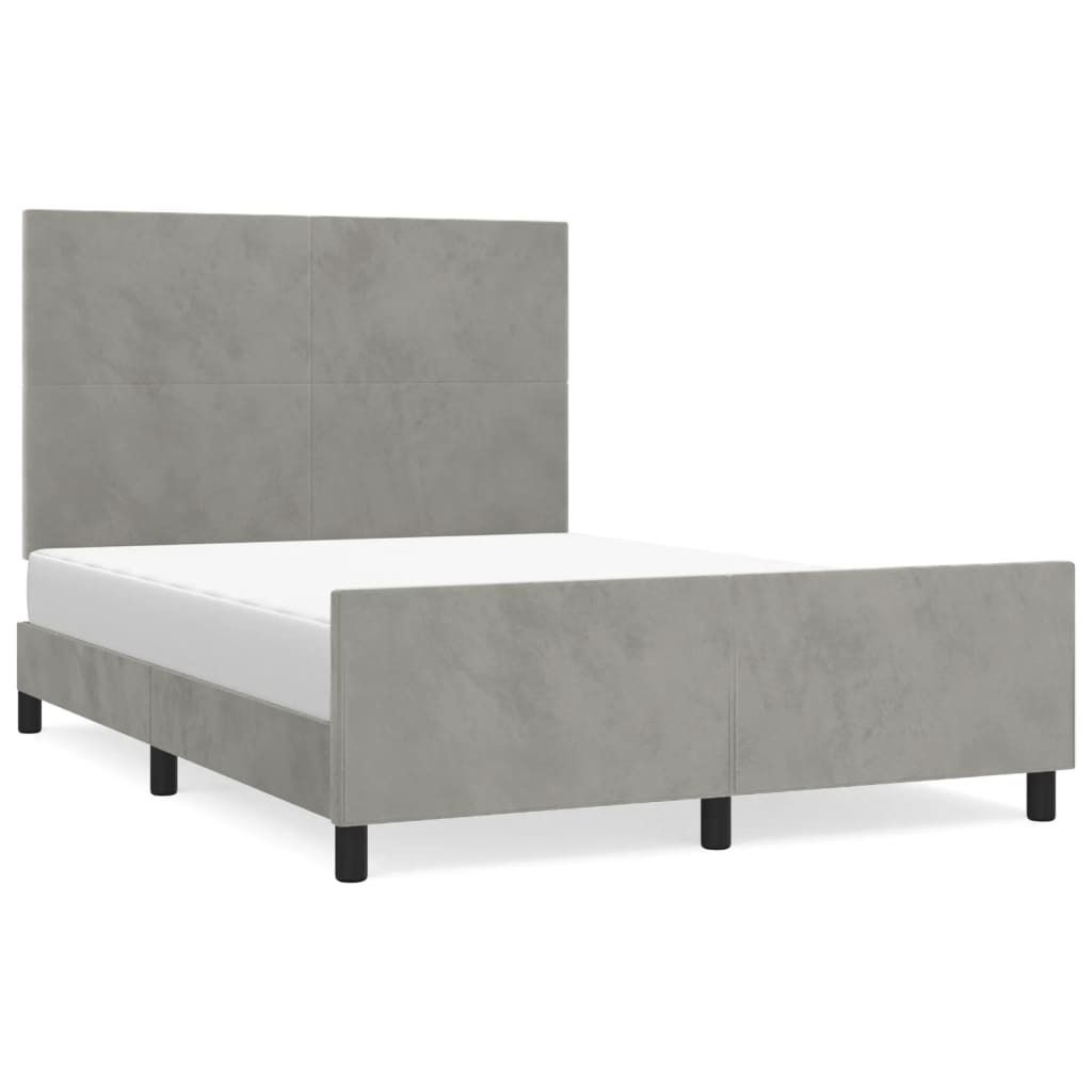 "SALE 2026"Bettgestell/Doppelbett ️Hochwertiges - Polsterbett Erwachsene/r /Kind - ohne Matratze - Hellgrau 140x200cm Samt - Klassische Betten DE...