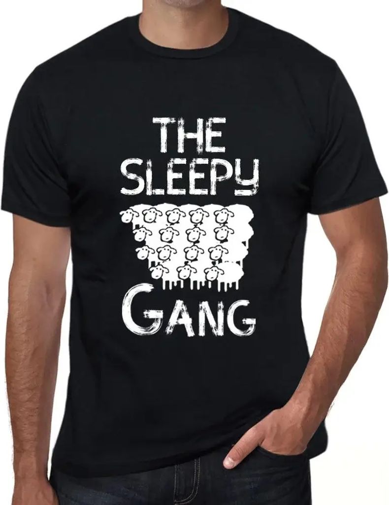 Herren Grafik T-Shirt Die verschlafene Bande – The Sleepy Gang – Öko-Verantwortlich Vintage Jahrgang Kurzarm Lustige Druck Geburtstag Geschenk...