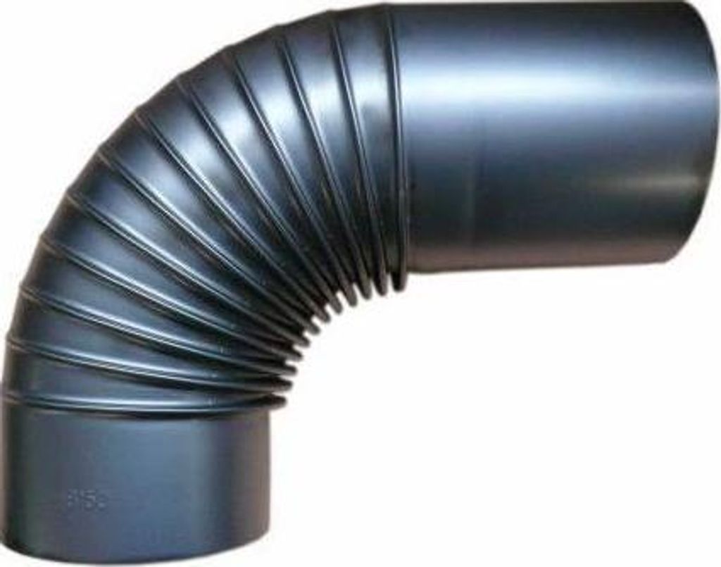 FireFix Ofenrohrbogen 90°, Ø 120 mm, mit Verlängerung, Produktbild 
