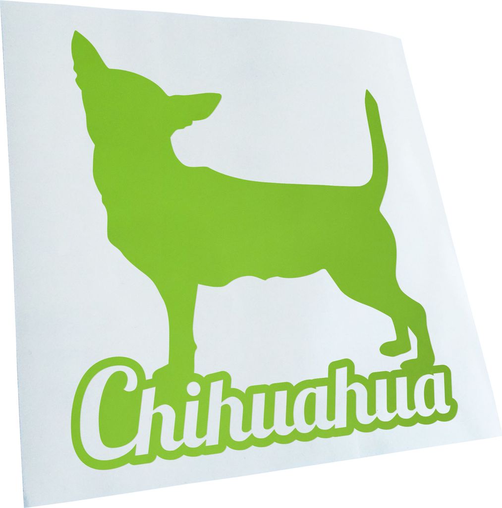 Kiwistar - Autoaufkleber - Chihuahua mit Name Techichi Heckscheibenaufkleber - Aufkleber für Auto Kfz Fahrrad, LKW, Truck Mofa