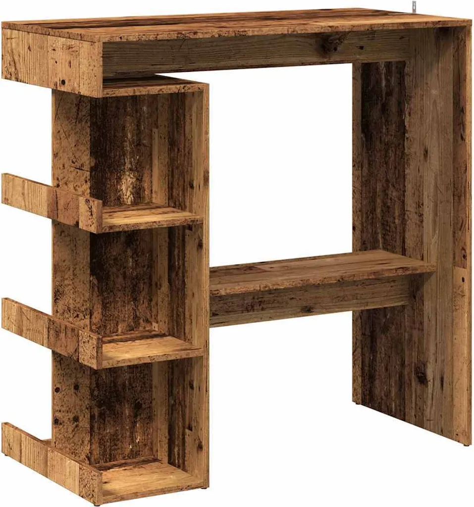 Tavolo Alto da Bar vidaXL Industrial - Legno Vecchio 100cm
