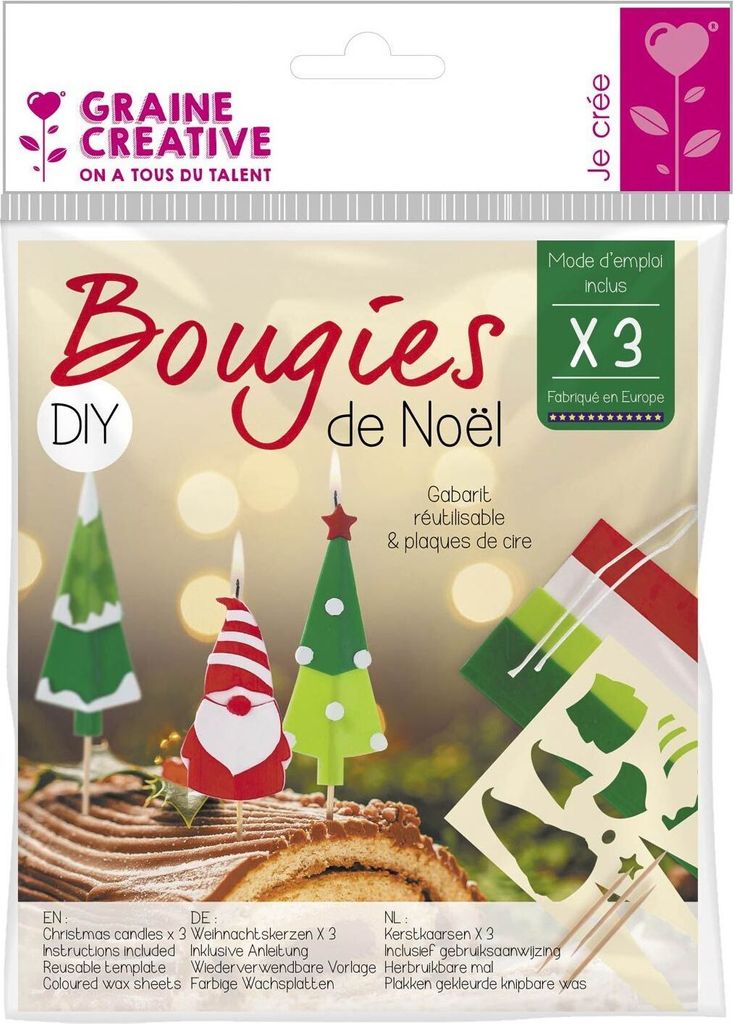 3 Kerzen für Weihnachtskuchen zum Selbermachen