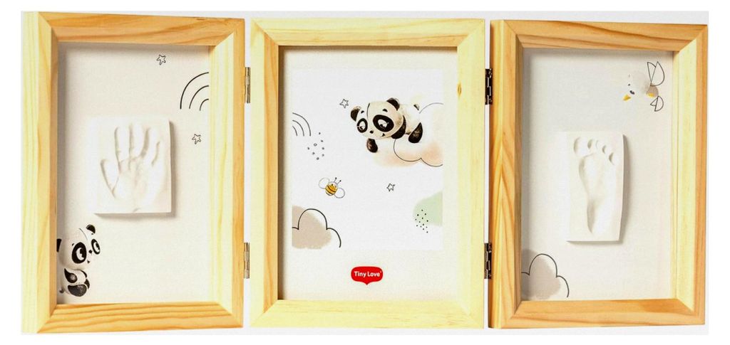 Doppelter Bilderrahmen für Baby-Hand- und Fußabdrücke, Gipsabdruck-Set, Andenken für Neugeborene, getestet, Geschenk für Neugeborene, All-in-...